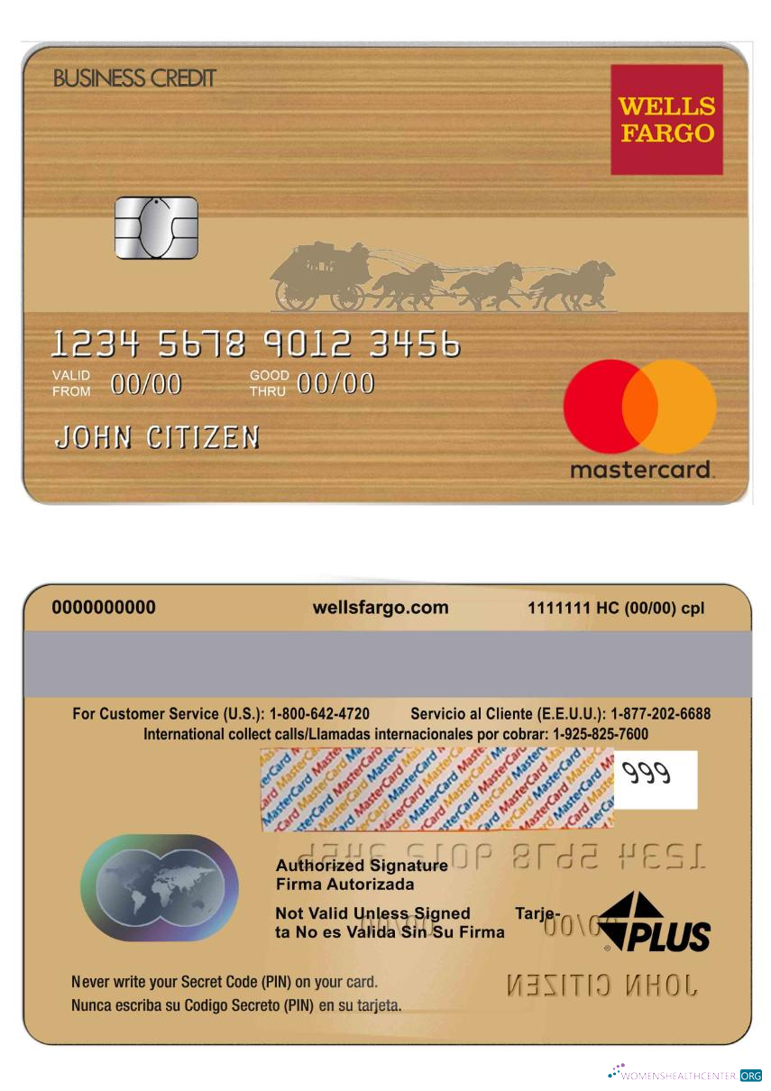 Download USA Wells Fargo bank mastercard brown Photoshop template